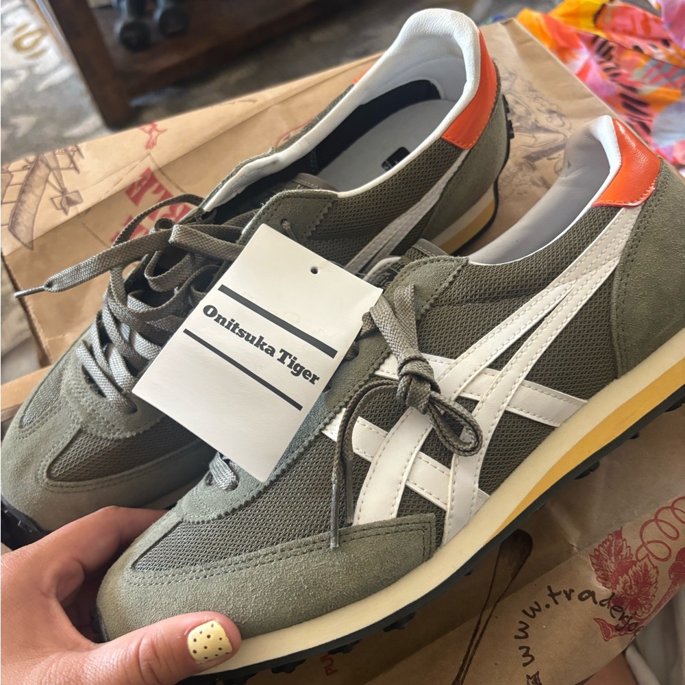 Onitsuka Tiger by Asics Men's Olive and White Sneakers